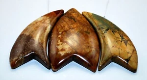 Picasso Jasper Sea Sediment Turquoise CABOCHON 3 PCS Beads Set Imperial Cabs - Picture 1 of 8