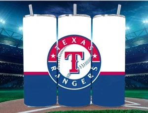Texas Rangers Stainless Steel Multicolor MLB Tumbler With Metal Straw - 20 Oz - Picture 1 of 1