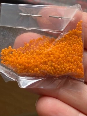 Micro cuentas de semillas antiguas/de colección - 14/0 encendedor mandarina naranja graso opaco - 4 g Foto 1 de 2