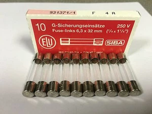 F4A250V SIBA 7005960 4A 189000 Quick Blow GlassFuse 6x32mm 250V Pk5/Pk10 JPSF396 - Picture 1 of 3