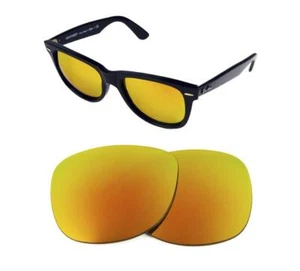 NEW POLARIZED CUSTOM FIRE RED LENS FIT RAY BAN WAYFARER RB4340 50mm SUNGLASSES - Picture 1 of 4