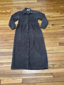 Vintage Newport News Womens Corduroy Maxi Dress Size 6 Brown Cotton Cottagecore - Picture 1 of 6