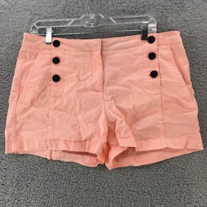 Nautica Sailor Shorts Womens 12 Pink Mid Rise Zip Fly Flat Front Cotton Blend - Picture 1 of 16