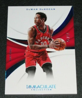 2017-18 Immaculate DeMAR DeROZAN #70 Blue Foil Variant/25 USC Raptors San SPURS - Image 1 of 2