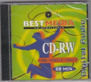 RARE BESTMEDIA CD-RW 80 AUDIO 80 min Blank CD-RW Digital Audio For Music Only - Photo 1/2