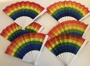 Rainbow Hand Fan Set of 6 - Picture 1 of 6