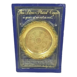 Vintage Reader's Digest 4" graviert versilbert Getränk Untersetzer Italien (1988) - Bild 1 von 4