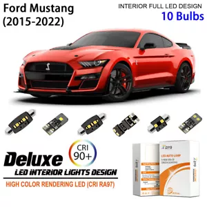 Kit de luces interiores de bombillas LED luz domo blanca para Ford Mustang 2015-2022 - Imagen 1 de 9
