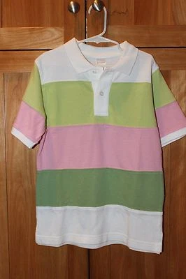 Camisa Niño GYMBOREE ROSA VERDE CLARO BLANCO RAYAS COLOR BLOQUE CUELLO NUEVA CON ETIQUETAS 6 Foto 1 de 3