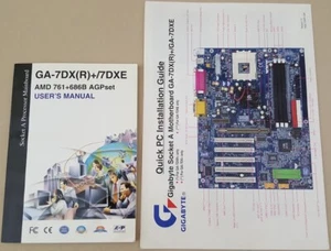 Placa madre manual GA-7DX(R)+/7DXE AMD 761+686B Socket A Athlon Duron Gigabyte - Imagen 1 de 9