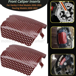 Insertos de pinza de freno delantero rojo oscuro para motocicleta para Harley Touring FLHTC FLHT/X - Imagen 1 de 12