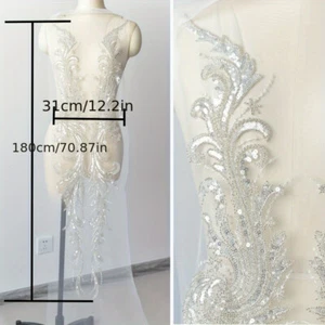 1 pezzo paillettes ricamo toppa pizzo applicazione fai da te abbigliamento abito da sposa cucito - Foto 1 di 5