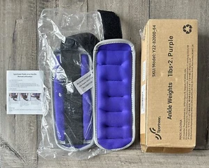 Sportneer Pair of Wrist and Ankle Weights 1lbs (Total 2 lbs), Purple - Picture 1 of 6