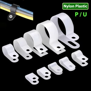 Nylon P/U Clips Plastic Clamp Hose Cable Holder Mounting Pclip Tidy Fastener - Picture 1 of 34