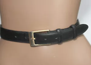Cole Haan schwarzer eleganter Ledergürtel Messingschnalle GR 38 Handarbeit in USA Vintage - Bild 1 von 10