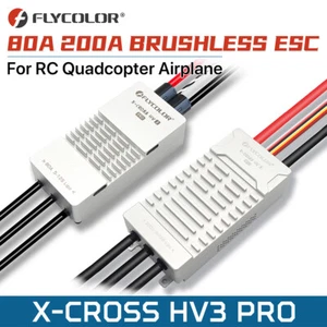 Flycolor 80A/200A ESC Brushless X-CROSS HV3 PRO 5-12S ARM 32-bit for RC Airplane - Picture 1 of 10