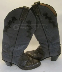 Justin L4412 Damen Cowboy Western grau Schlangenleder Stiefel Größe 6B KOSTENLOSER VERSAND - Bild 1 von 6