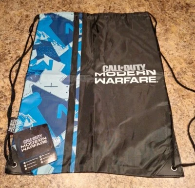 RARO Bolso Call Of Duty Modern Warfare AZUL Camuflaje Euro Cinch Nuevo con Etiquetas  Foto 1 de 4