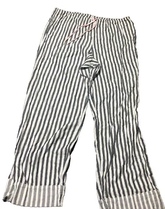 Victoria’s Secret Gray White Silver Metallic Stripe Pajama Pants XL Drawstring - Picture 1 of 19