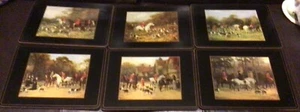 6 manteles para cena trasera de corcho Fox Hunt Hunting borde negro #2 - Imagen 1 de 14