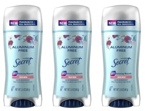 LOT OF 3 SECRET REAL ROSE Aluminum Free 48 HR Deodorant 2.4oz - Picture 1 of 3