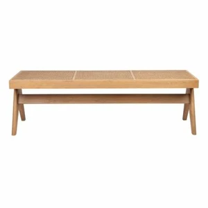 Cuban Rattan Bench Ottoman Natural by Cafe Lighting - Picture 1 of 3