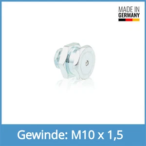 DIN 3404 T1B M10 x 1,5 Stahl verzinkt Flachschmiernippel Schmiernippel - Picture 1 of 1