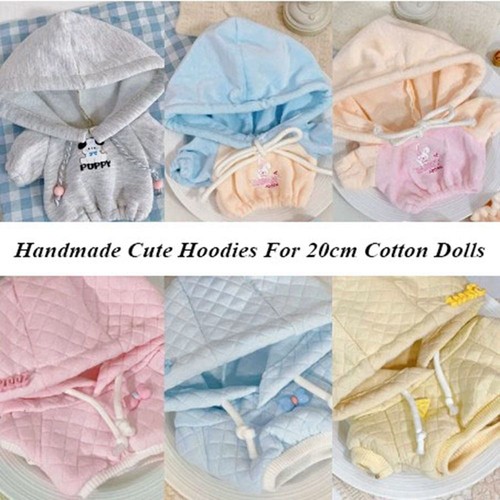 VETEMENTS Carino Felpe con Cappuccio Fatto a Mano 6 Colori Moda Top Vestiti per Bambole in Cotone 20cm