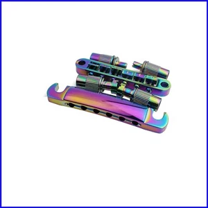 Durable Rainbow Chameleon Guitar Bridge and Tailpiece Combo - Pro Level Upgrade - Picture 1 of 11