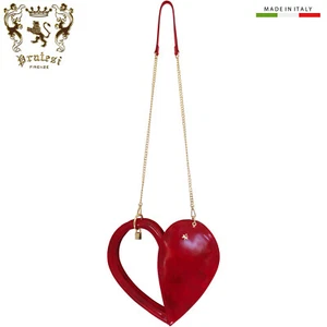 PRATESI FIRENZE 1948 Made in Italy women's Tuscan leather Heart purse crossbody - Picture 1 of 9