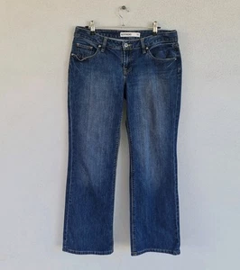 JEANSWEST Size 11 Boyfriend Denim Jeans Blue Low Rise Wide Leg - Picture 1 of 4