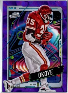 2024 Topps Cosmic Chrome Christian Okoye Purple Refractor #/150 KC Chiefs #46 - Picture 1 of 2
