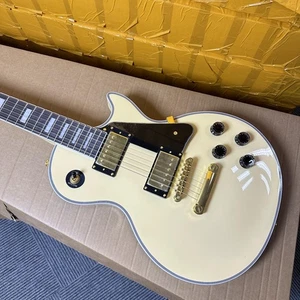 Cream Yellow LP Electric Guitar 6 Strings Solid Body Mahogany Wood Gold Parts - Picture 1 of 17
