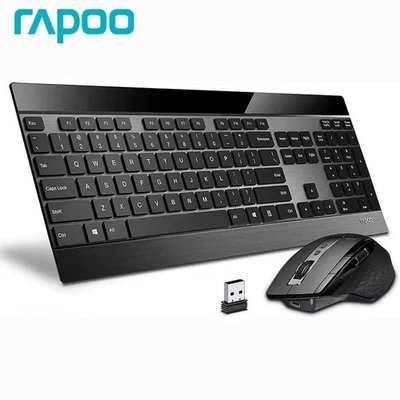 Premium Wireless Keyboard and Mouse Combo Ultra Slim Bluetooth RAPOO 9900M (VAT) - Image 1 of 4