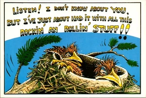 Listen I Dont Know About You Rockin An Rollin Vintage Postcard - Picture 1 of 2
