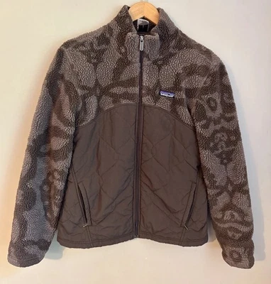 Vintage Patagonia Jacket Womens M Full Zip Quilted Fleece Brown Sherpa Gorpcore - Image 1 of 4