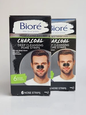 Bioré Biore Men's Skincare Charcoal Deep Cleansing Pore Strips 2 Pack 12 Strips - Image 1 of 2