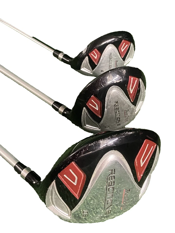 Tour Edge Reaction2 Wood Set 460cc Ti Driver,3w, 4h Regular Flex RH Nice Grips - Image 1 of 4