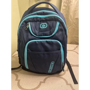 OGIO Tribune Laptop Backpack in navy and aqua trim, MSRP $109 - Picture 1 of 13