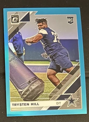 2019 Panini Donruss Optic Rookies Aqua Prizm /299 Trysten Hill RC #127 Cowboys - Image 1 of 2