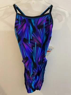 Traje de baño vintage SPEEDO Lycra de una pieza multicolor resistente al cloro Foto 1 de 4