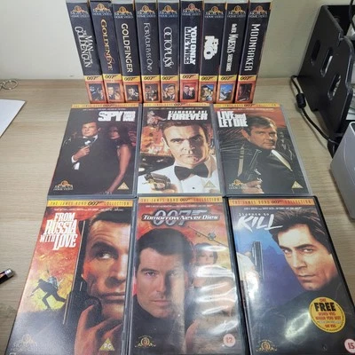 James Bond 007 ~ 15 Classic MGM VHS Movie Collection In Cases  - Image 1 of 4