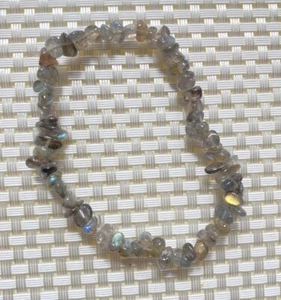 Labradorit, Splitterarmband, Edelstein, Heilstein, Schmuck  ca. 17 cm - Bild 1 von 2
