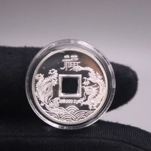 1 pieza Moneda Fénix Dragón de Plata Fina Pura 999 2 g para Mujer Hombre Colgante 1 pulgada de ancho - Imagen 1 de 5