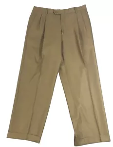 Hart Schaffner Marx  Flat Front Dress Pants Mens Beige 34x29 - Picture 1 of 5