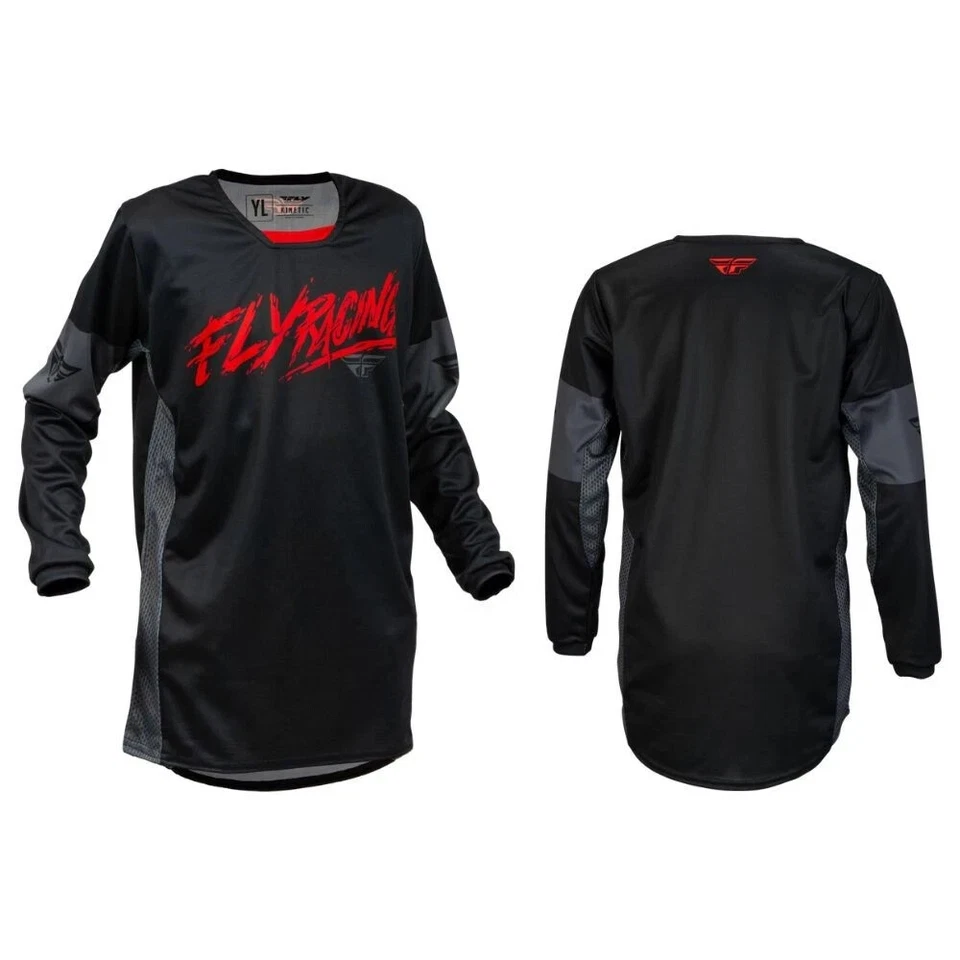 Camiseta deportiva Fly Racing Kinetic Khaos juvenil negra/roja MX todoterreno ATV BMX MTB para niños XL Foto 1 de 1