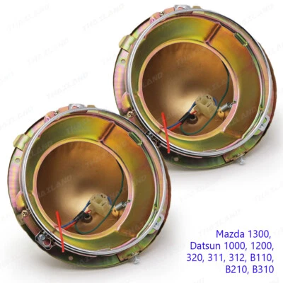 For Mazda Datsun 1300 1200 B110 310  1970 '77 Pair Headlight Bucket Housing 7" - Image 1 of 4