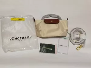 Longchamp Le Pliage XS IvoryBeige-Brown 2way bag W:8in Unused Outlet products J - Picture 1 of 10