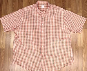 BROOKS BROTHERS SEERSUCKER 100% COTTON SHIRT WHITE & ORANGE Sz 2X-LARGE, XXL - Picture 1 of 4