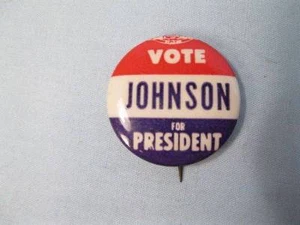 Vote Johnson For President Presidential Pinback Button Vintage 1964 Lyndon B (O) - Bild 1 von 2